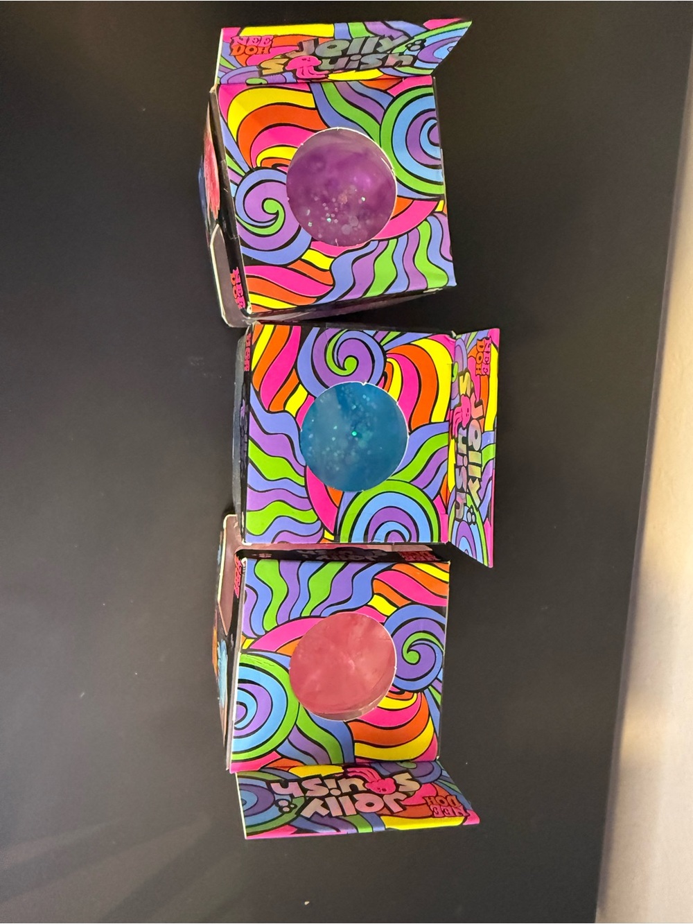 Needoh 3 PK Jellysquish BUNDLE - Glitter PURPLE + BLUE + PINK - Picture 6 of 15